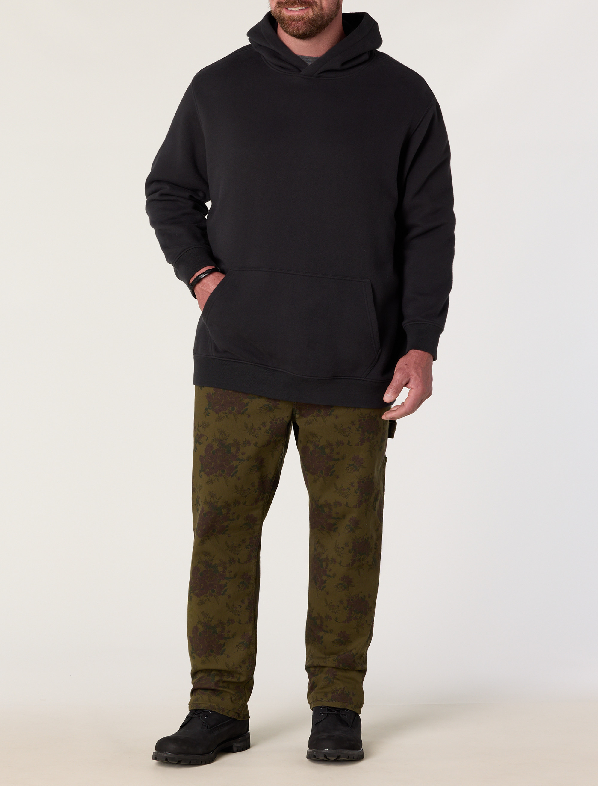 Relaxed Straight Floral Utility Jeans