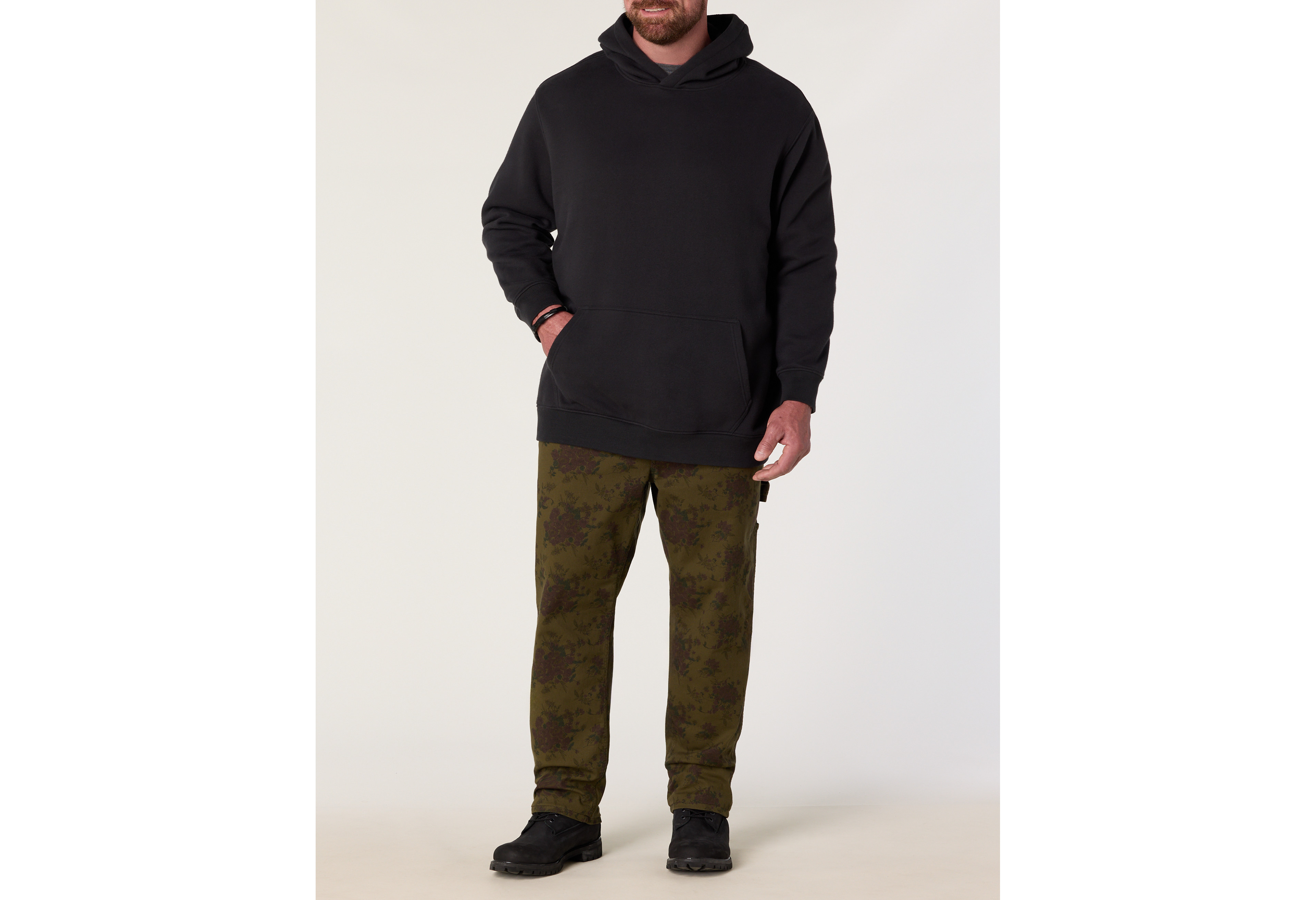 Relaxed Straight Floral Utility Jeans