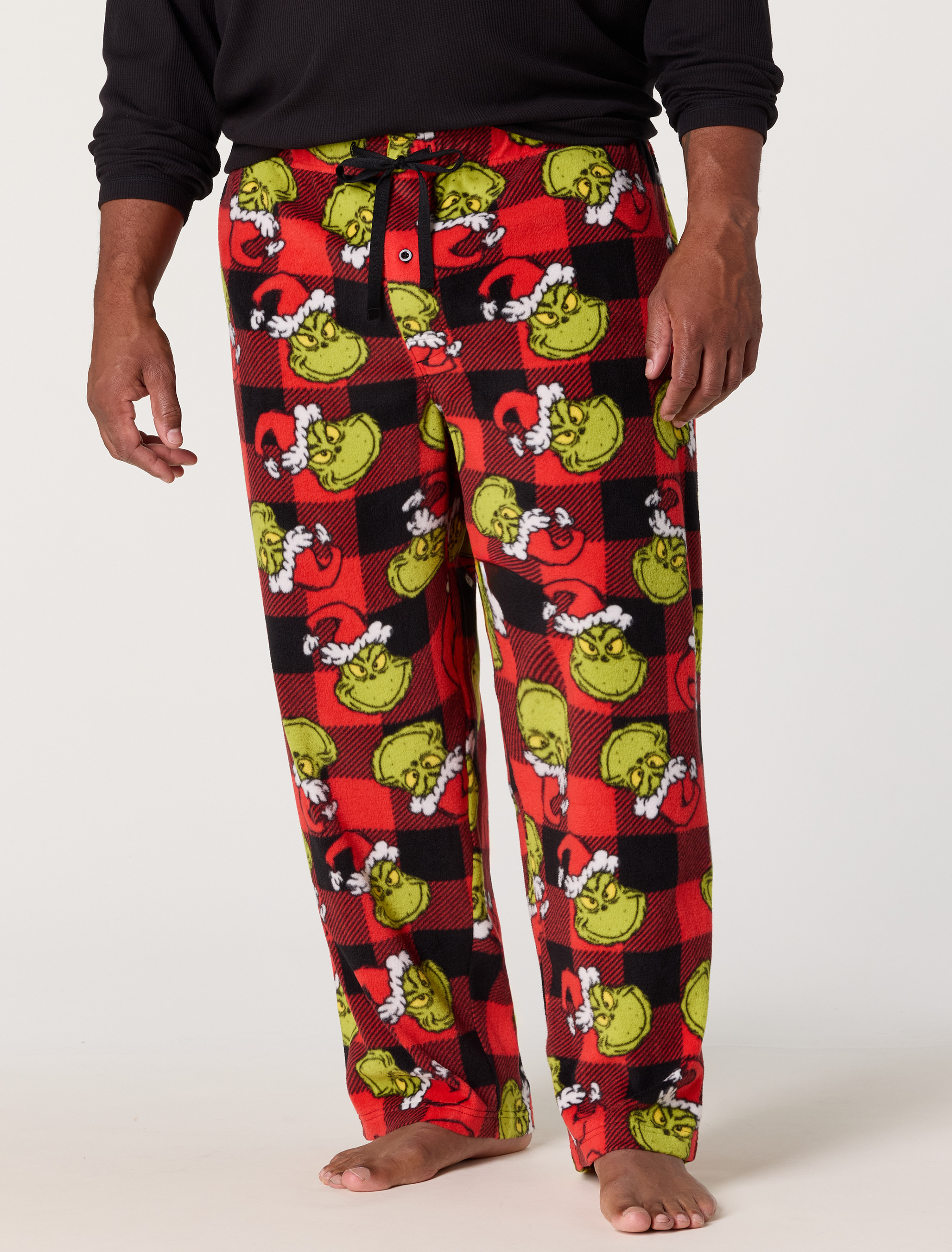 Grinch Santa Buffalo Plaid Lounge Pants