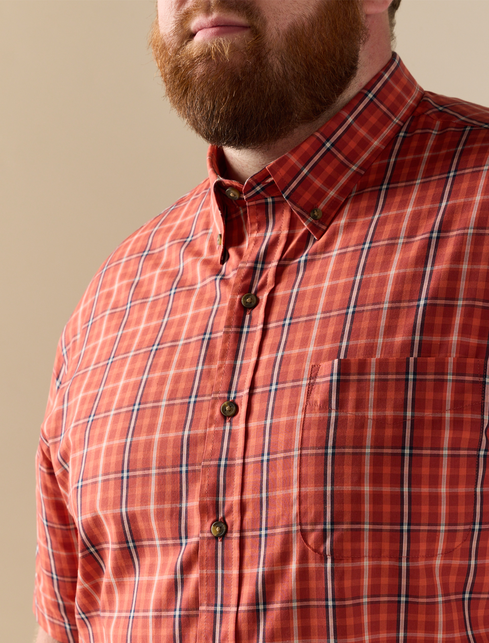 Easy-Care Large Plaid Sport Shirt