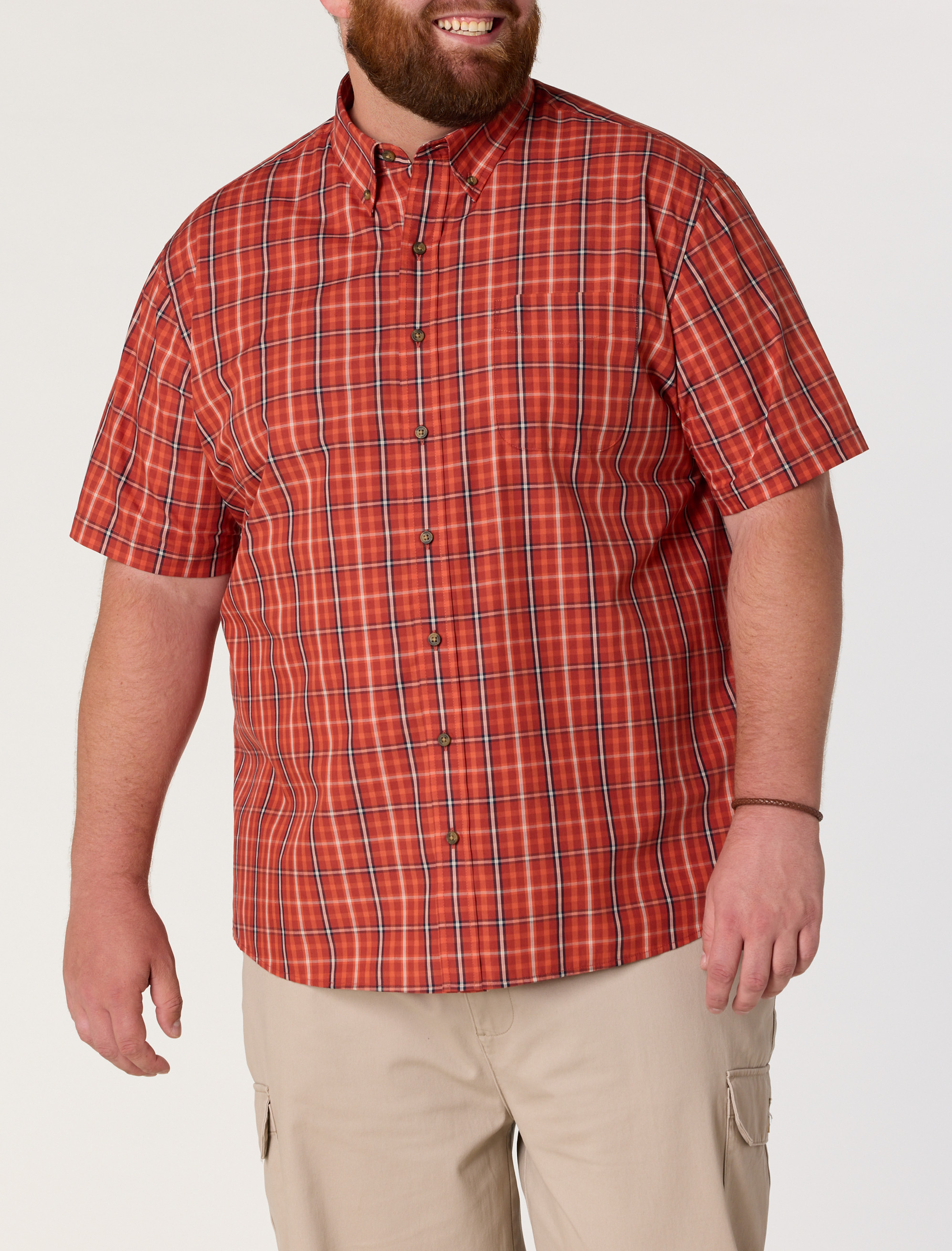 Easy-Care Large Plaid Sport Shirt
