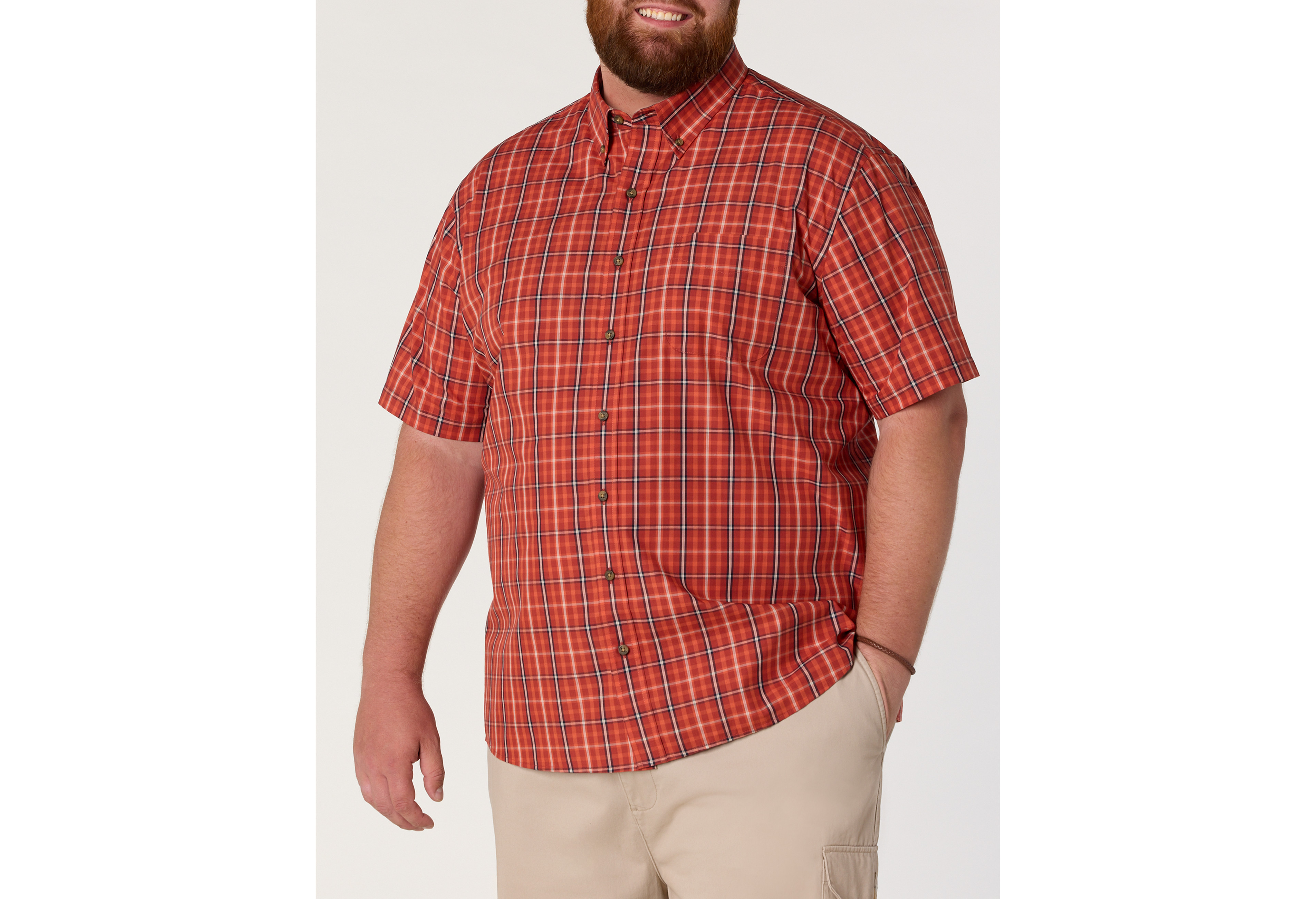 Easy-Care Large Plaid Sport Shirt