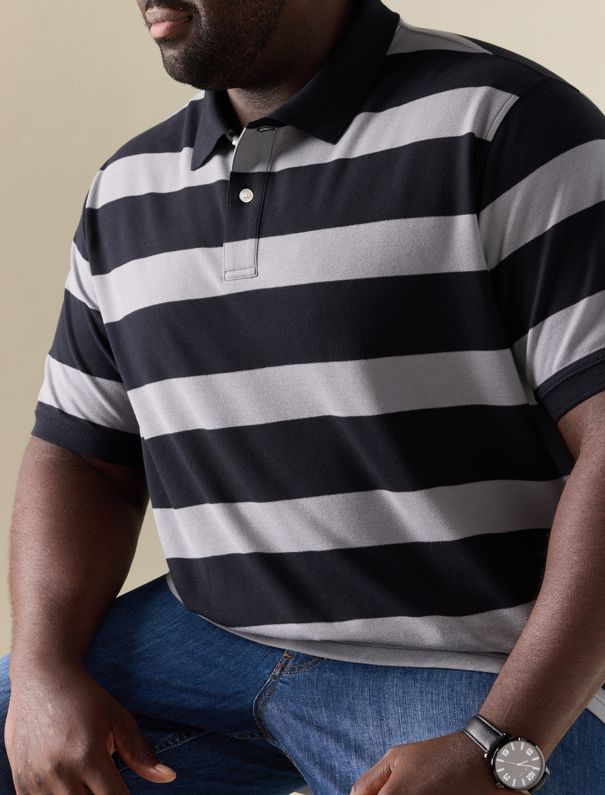 Large Striped Polo Shirt