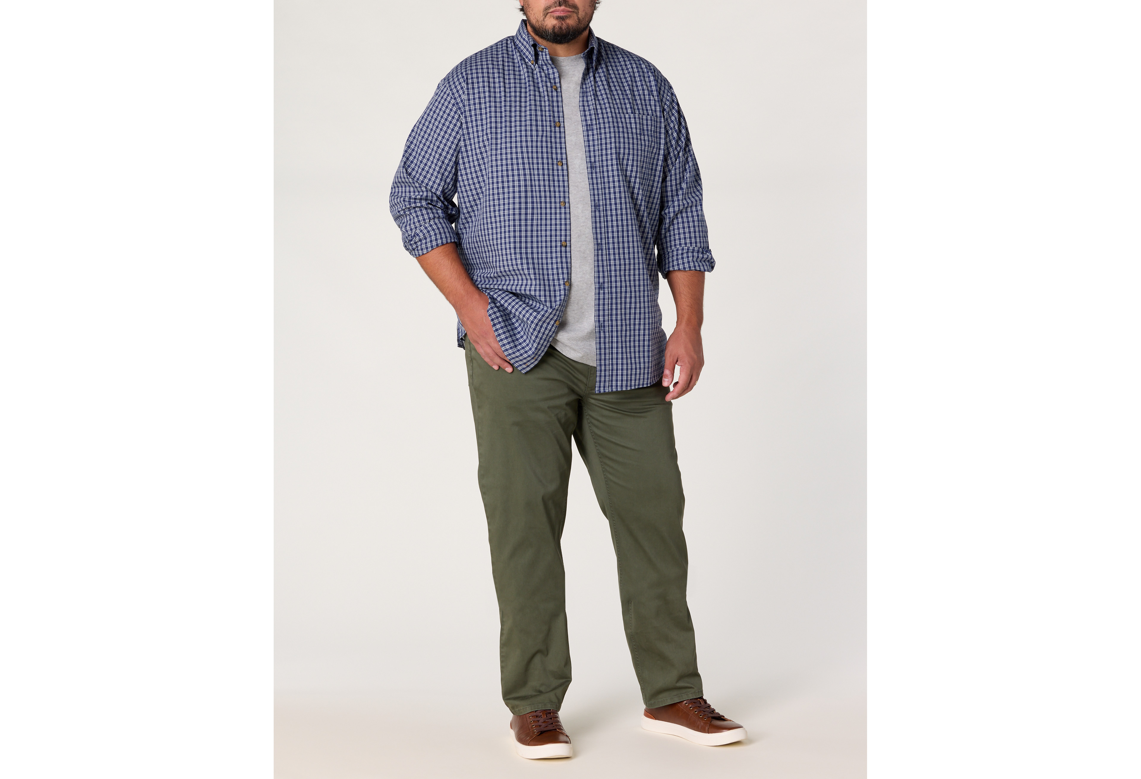 Easy-Care Medium Plaid Sport Shirt