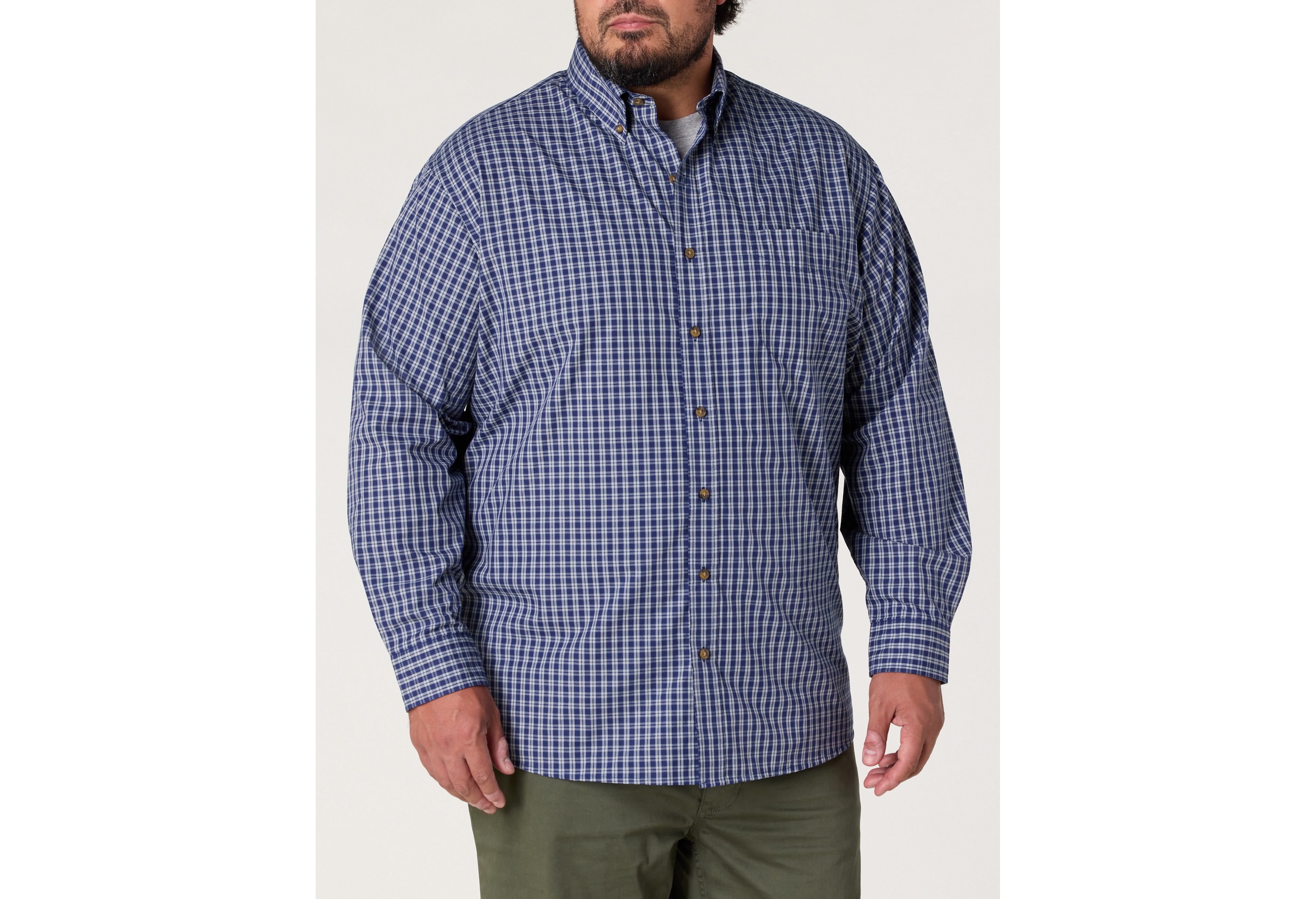Easy-Care Medium Plaid Sport Shirt