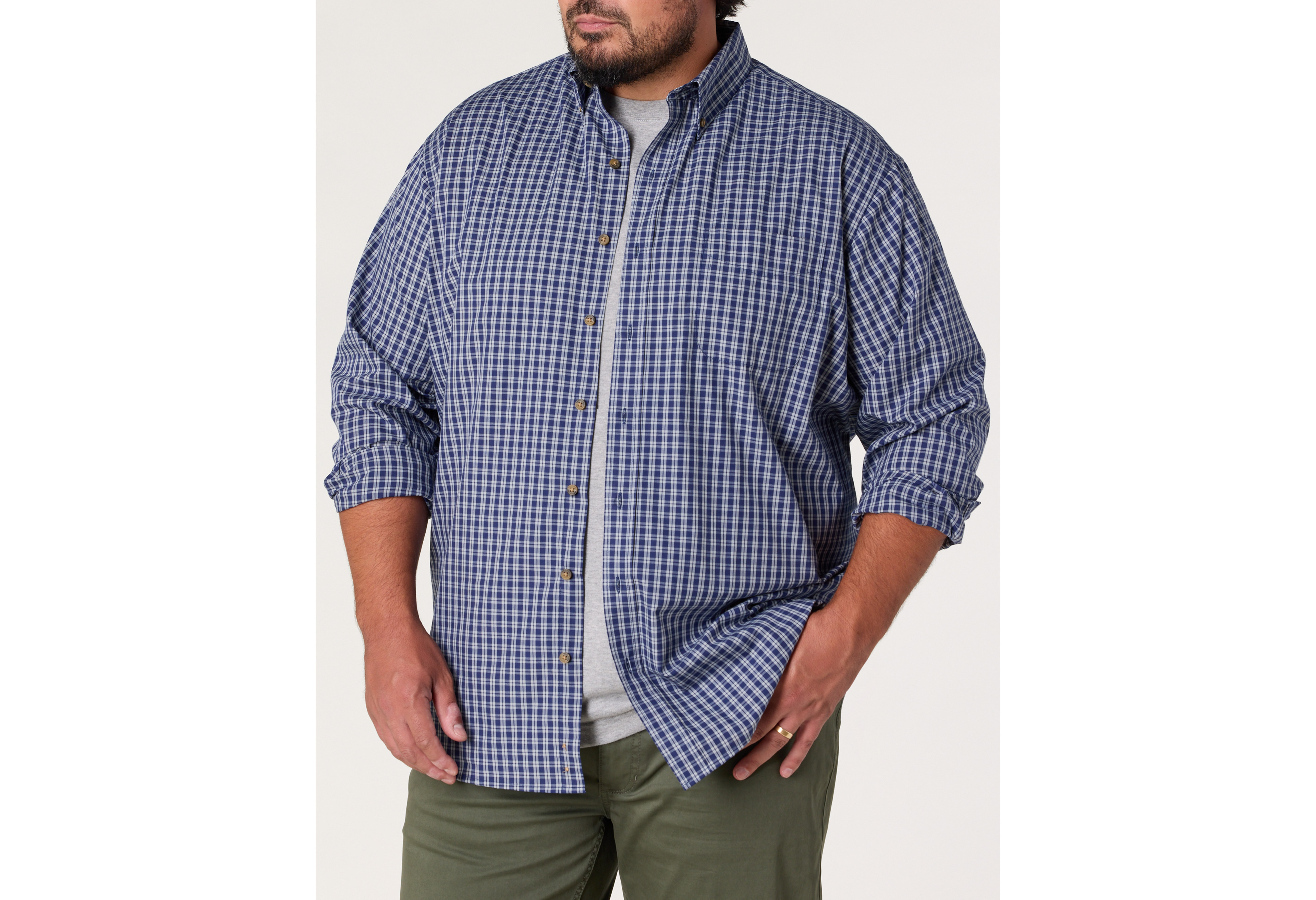 Easy-Care Medium Plaid Sport Shirt