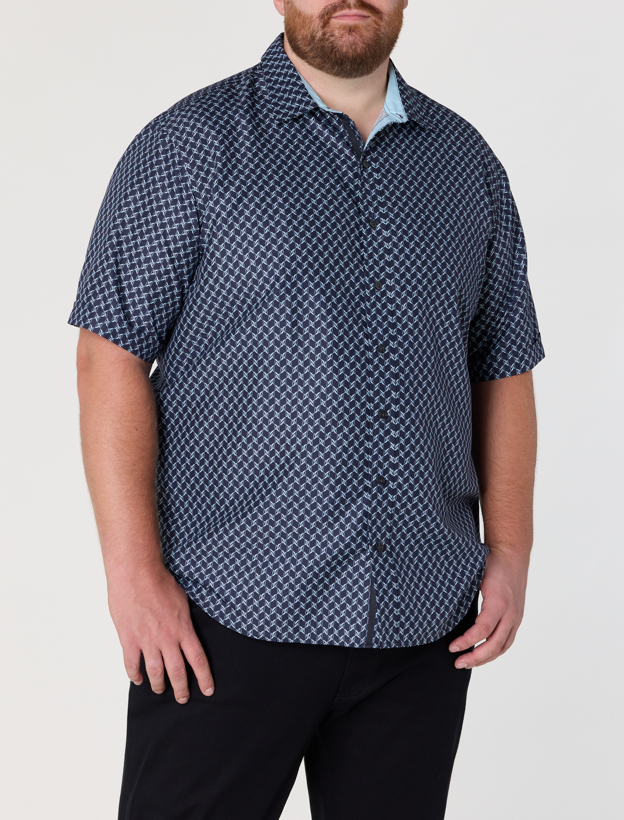 Microfiber Geometric Print Sport Shirt