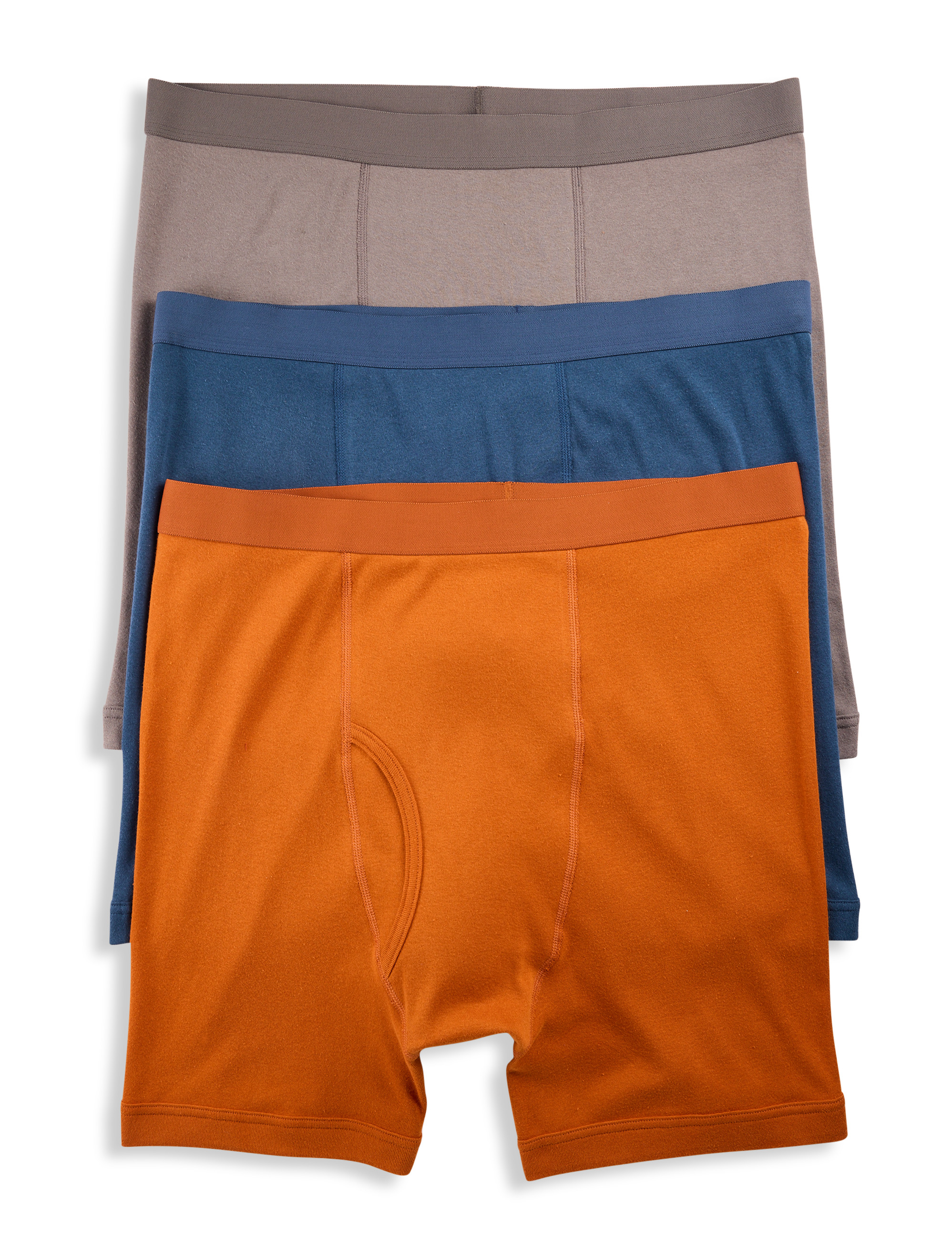 Big & Tall Men's 3-pk Solid 4 Inch Boxer Briefs - Potters Clay - Size 6XL