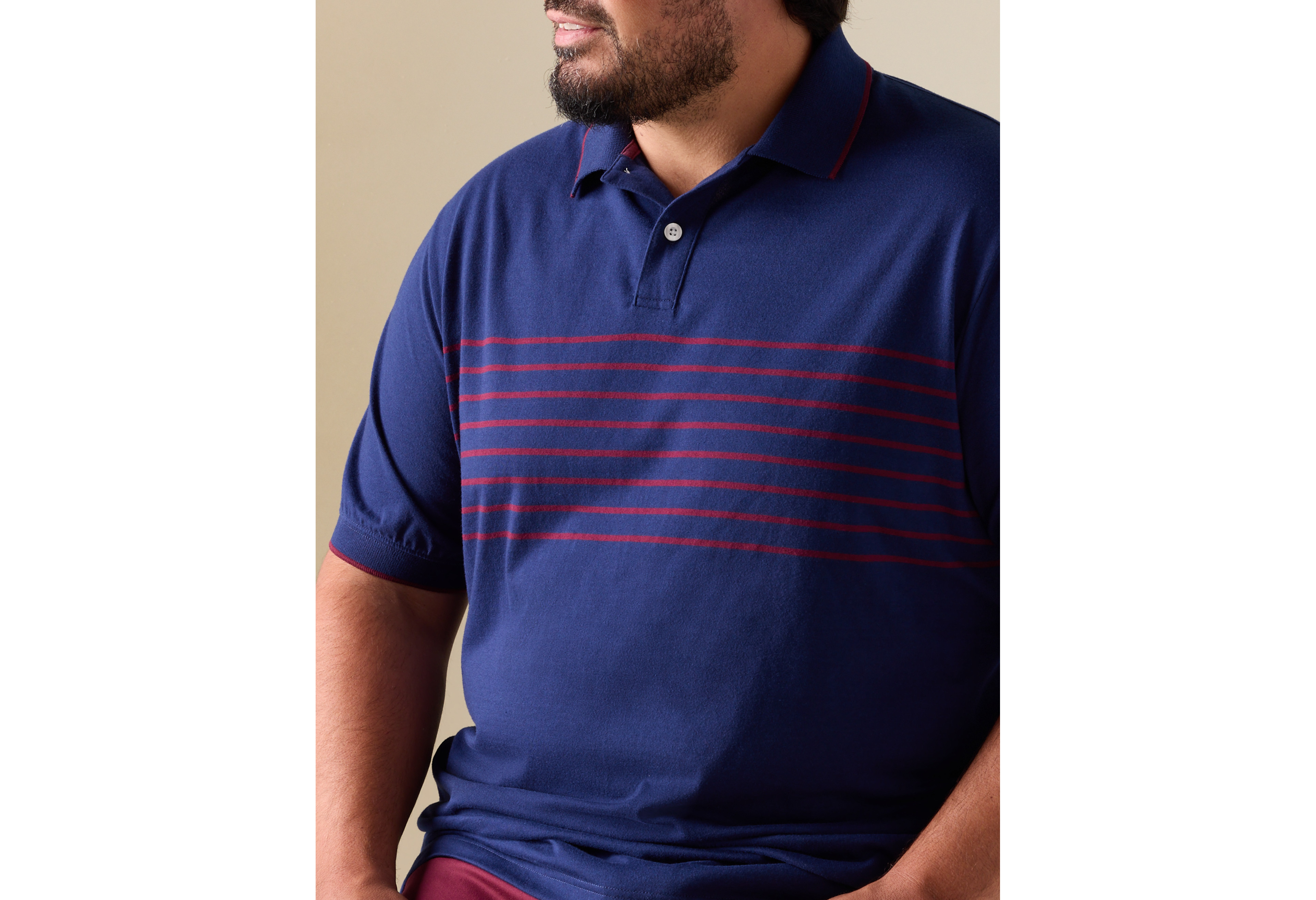 Chest-Striped Polo Shirt