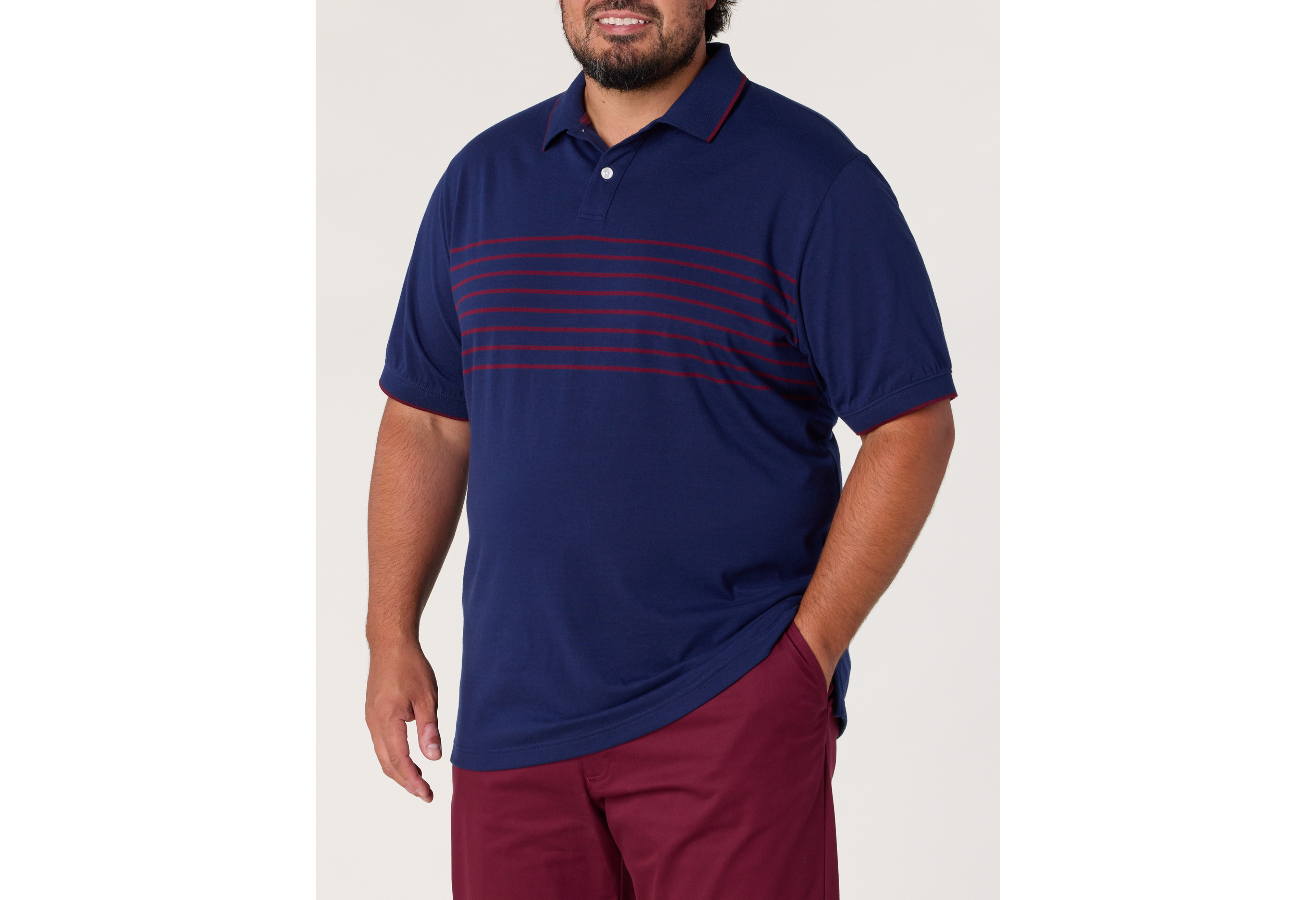 Chest-Striped Polo Shirt