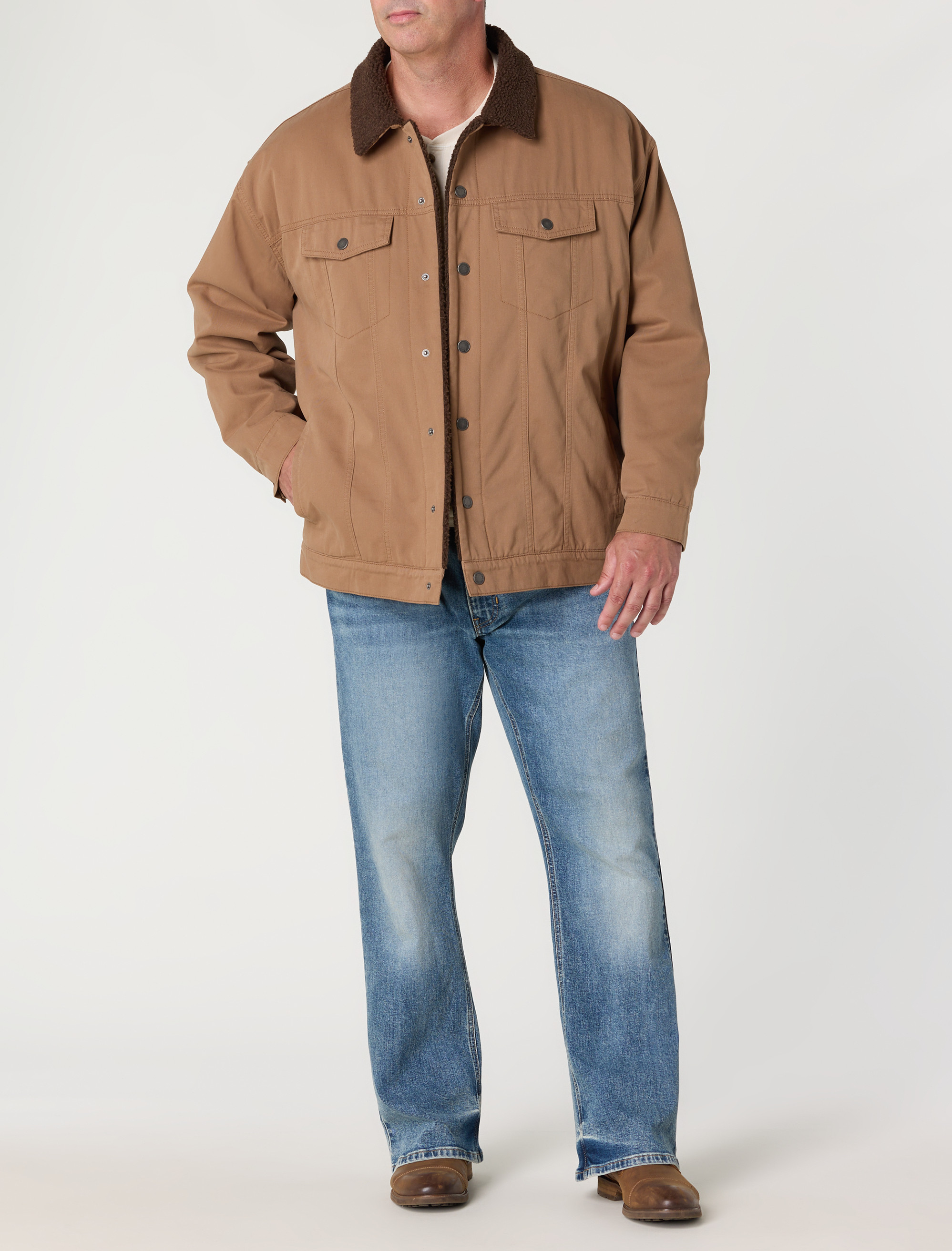 Tan Sherpa Trucker Jacket