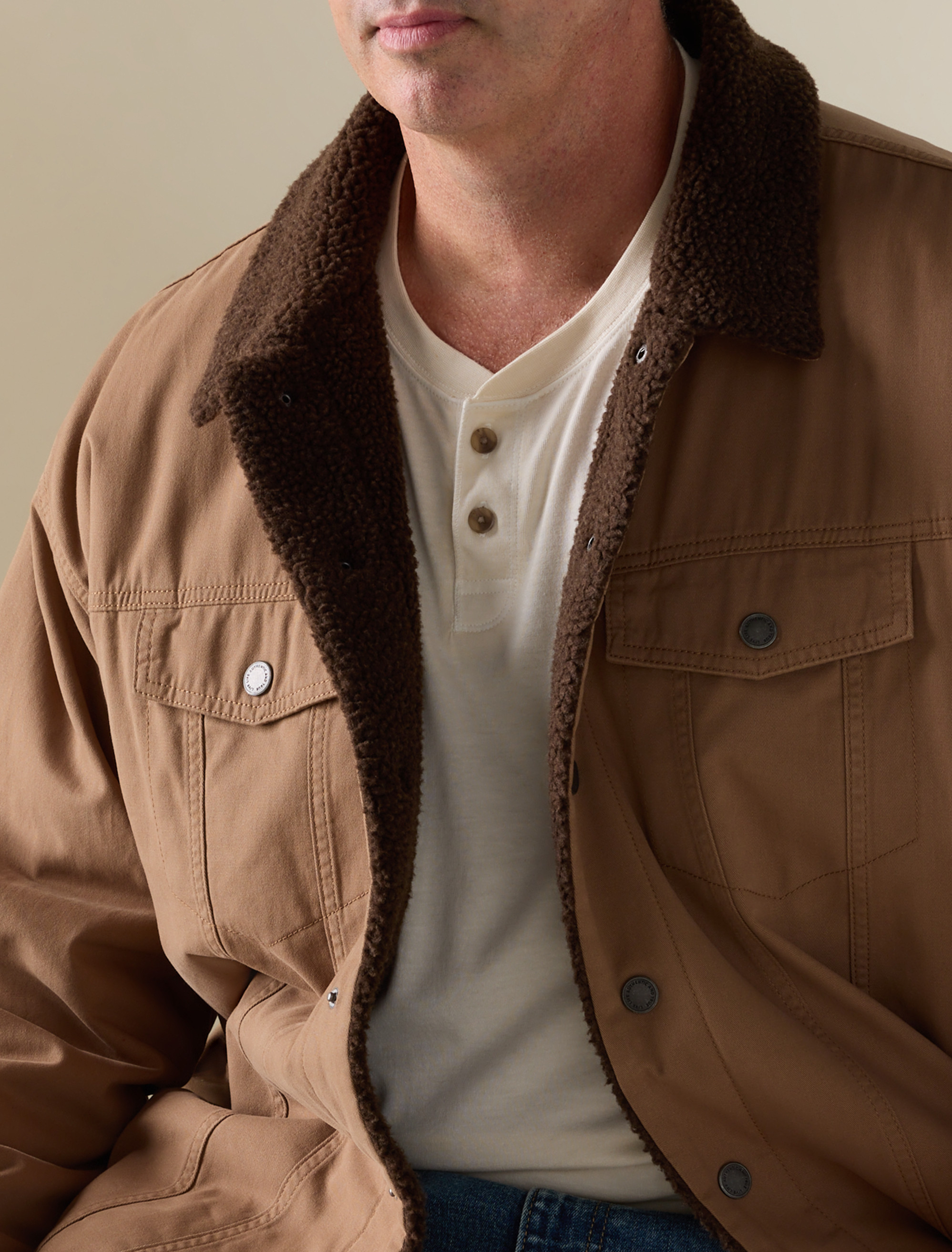 Tan Sherpa Trucker Jacket