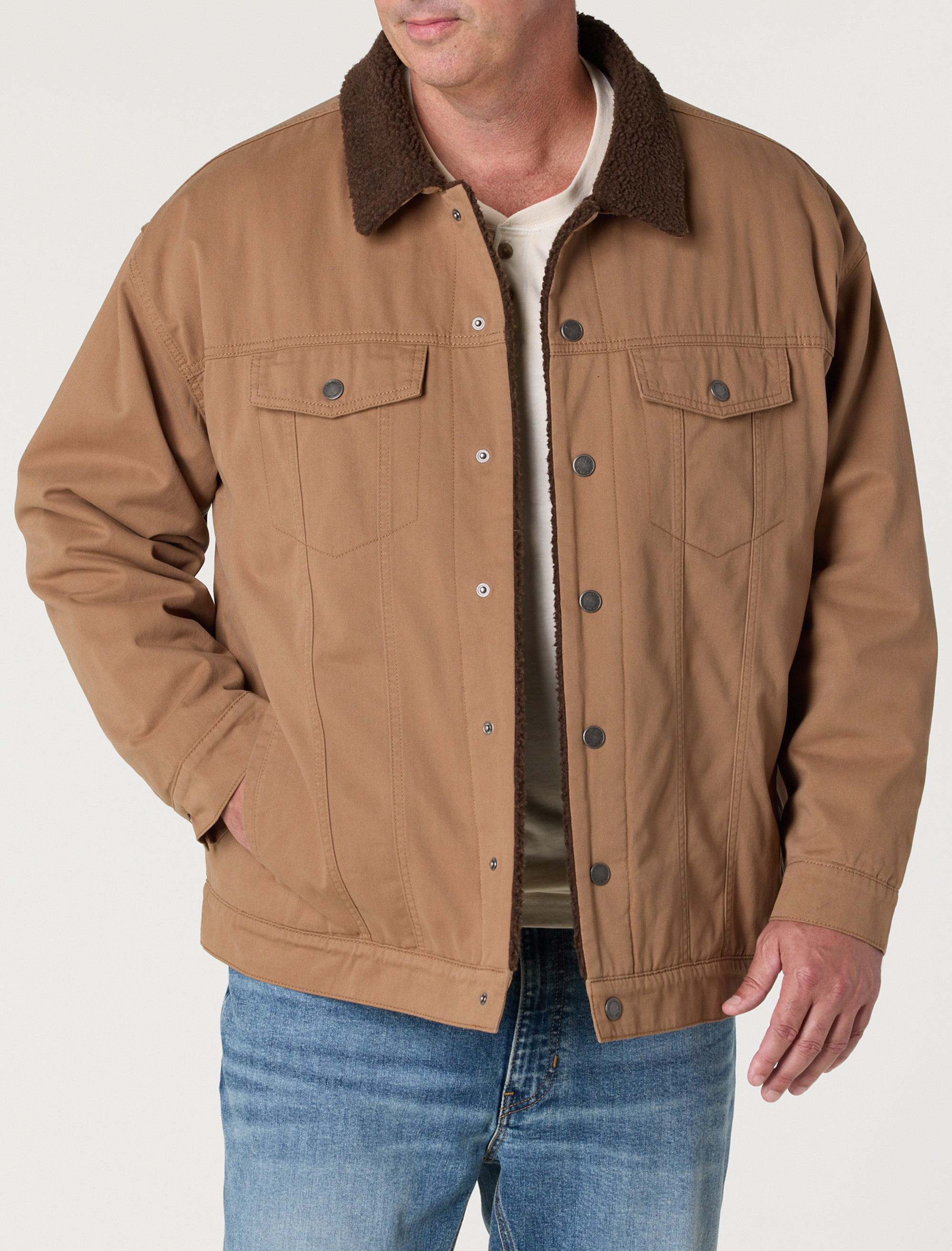 Tan Sherpa Trucker Jacket