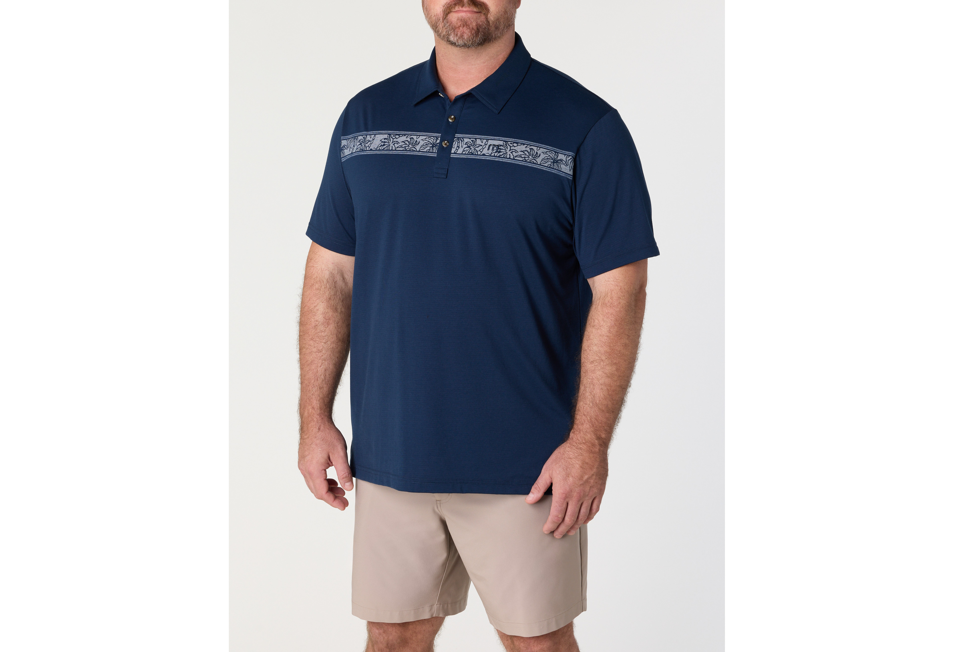 Heater Series Chest-Striped Polo Shirt