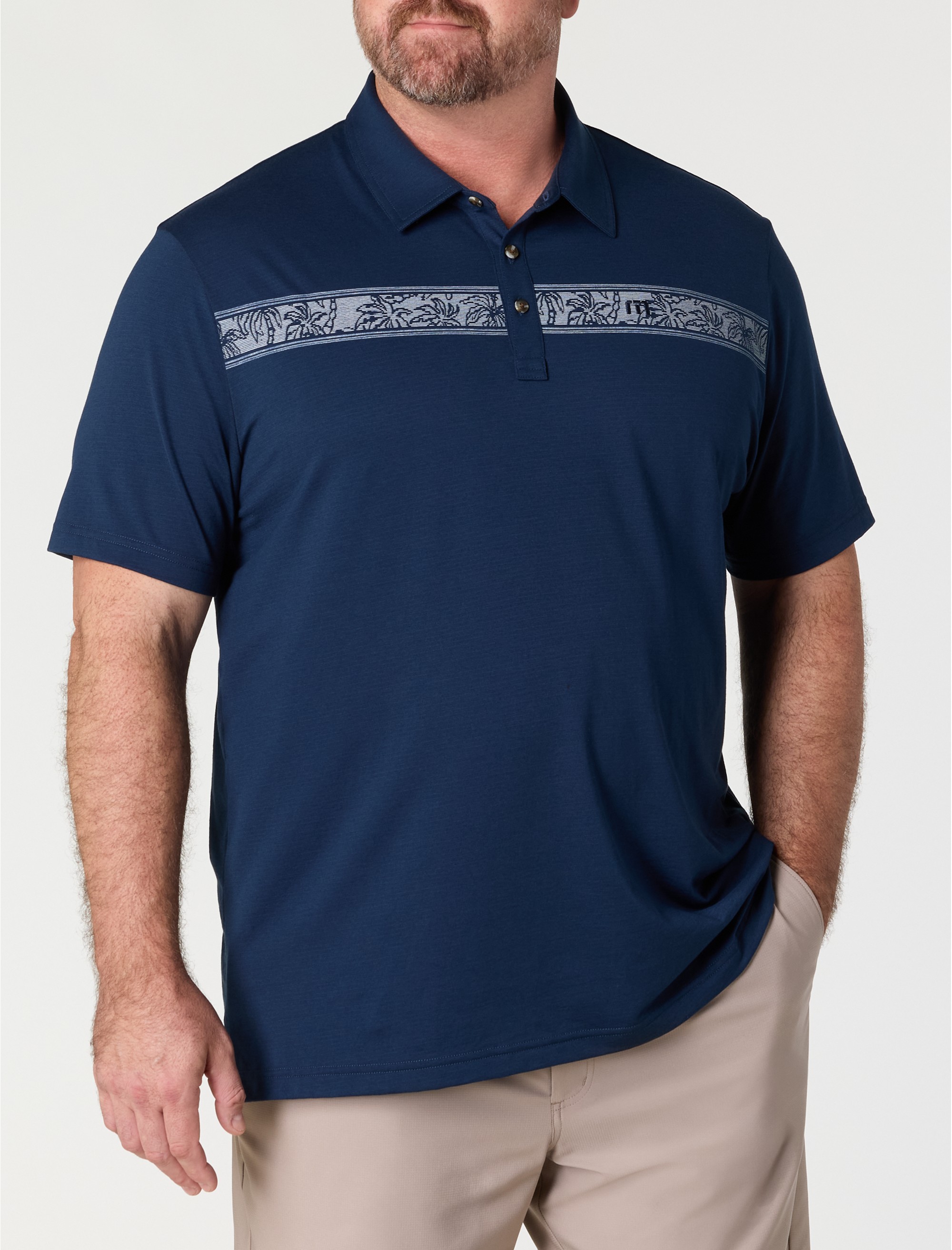 Heater Series Chest-Striped Polo Shirt