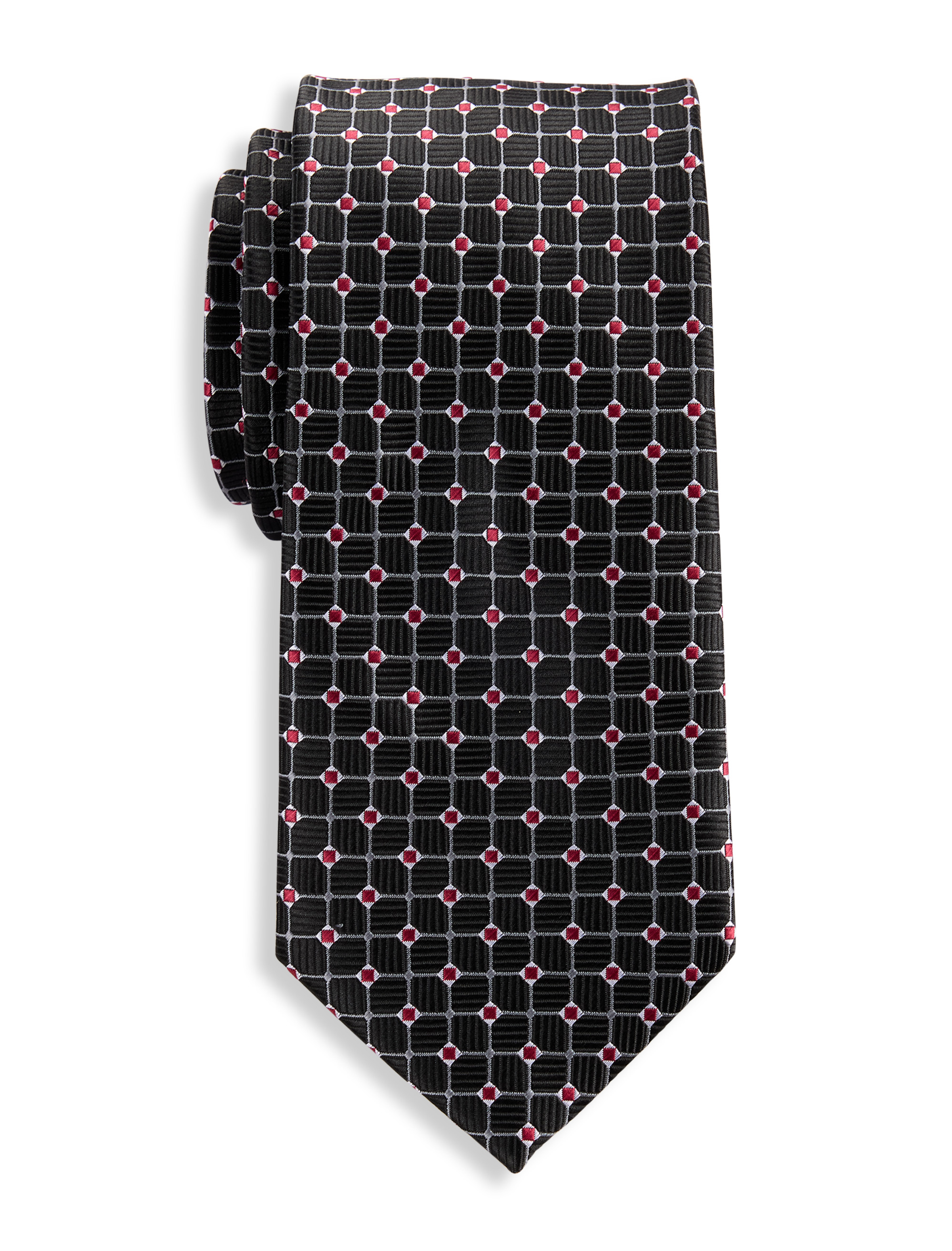 Geometric Grid Patterned Tie