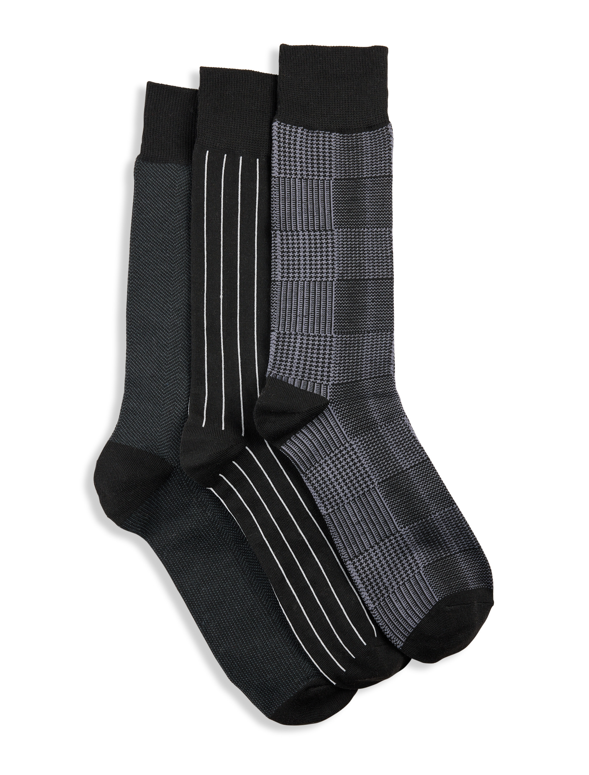 3-Pk Classic Printed Dress Socks