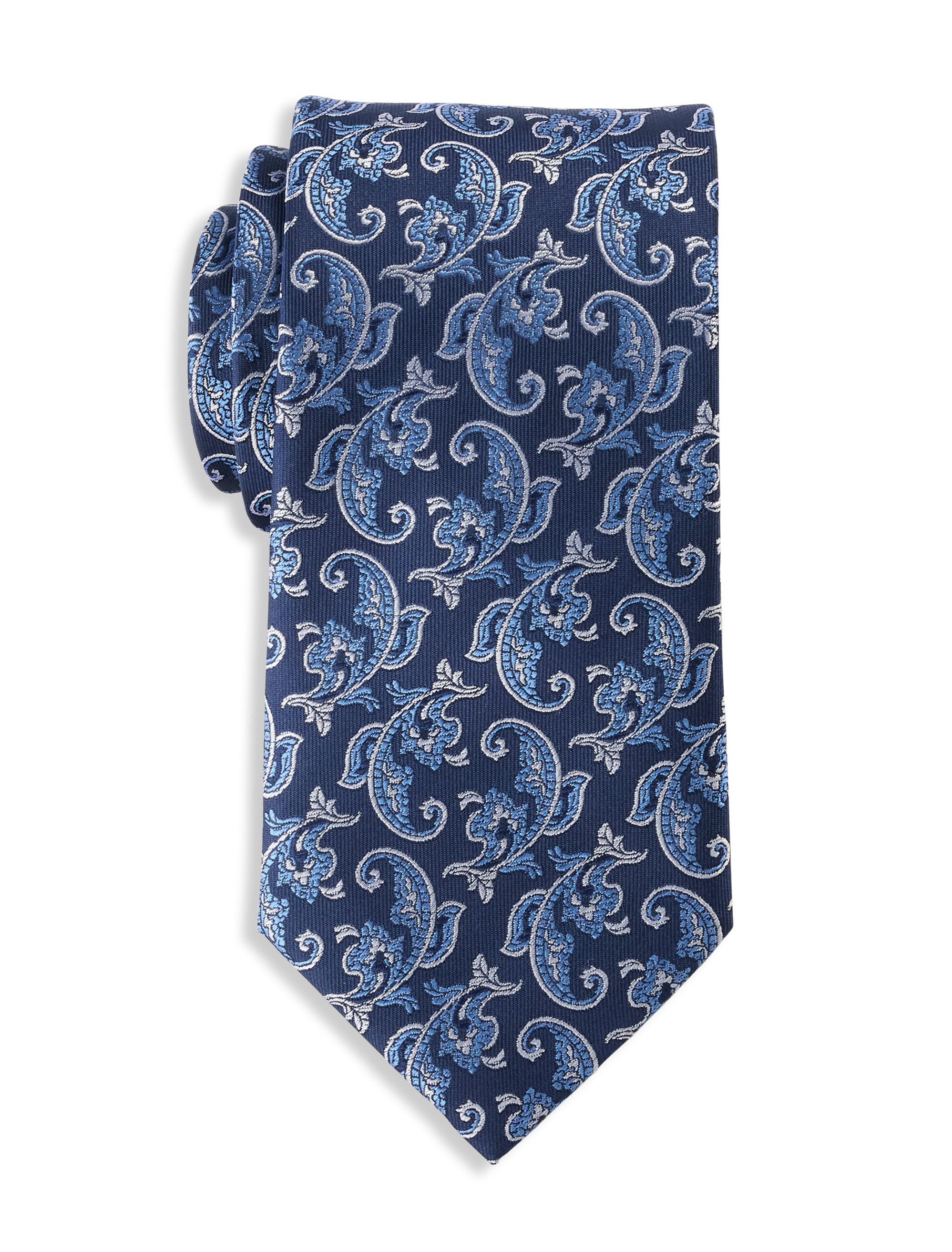 Big & Tall Men's Paisley Tie - Navy