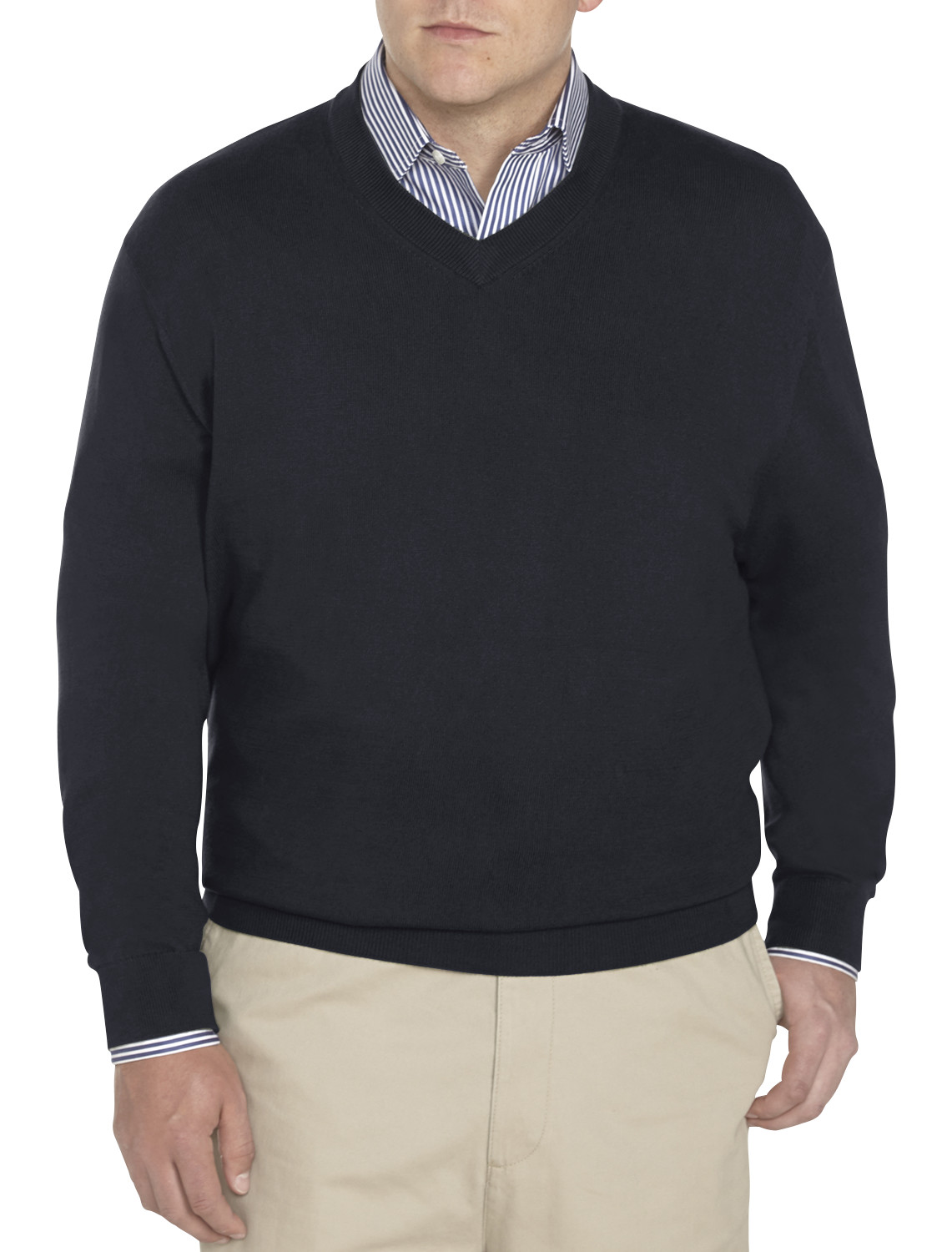 Big + Tall | Oak Hill Premium Cashmere Blend V-Neck Sweater | DXL